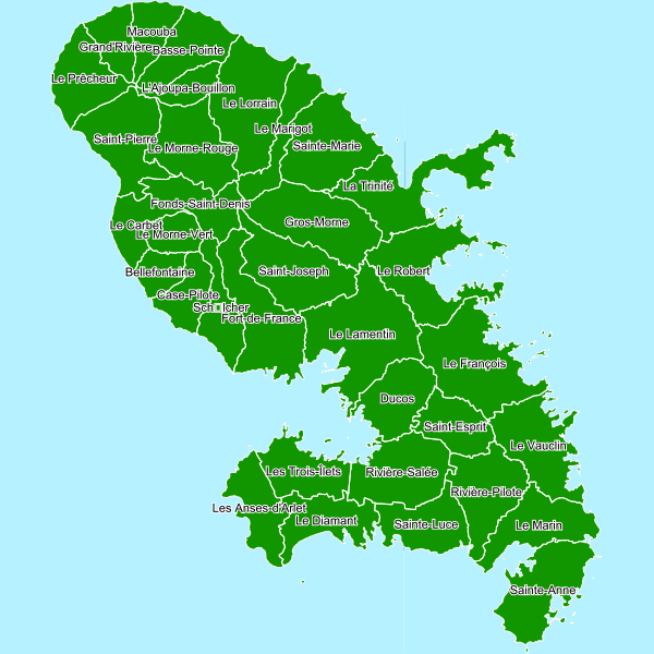 Carte interactive des données de la Direction de la Mer de Martinique